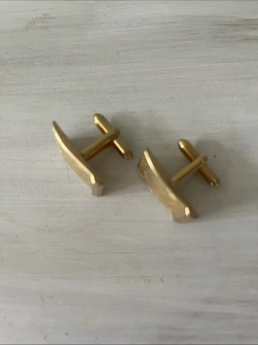 SWANK Gold-Tone Rectangular Cuff Links